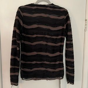 Black and Grey Semi Sheer Top